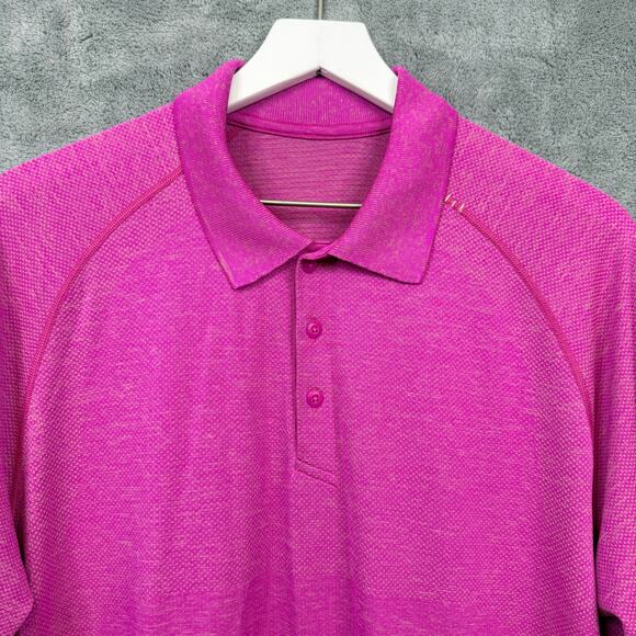 LULULEMON Metal Vent Tech Polo Seamless Lightweight Pink Clay Mens Sz XL - Picture 5 of 10